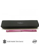 Bona Tessa Fuşya Tek Spike Deri Bileklik BDSM