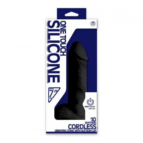 One Touch Silicone 18cm Kablosuz Vibratör - Zenci