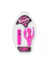 Sux Butterfly Klitoral Uyarıcılı Silikon Vibratör - Pembe